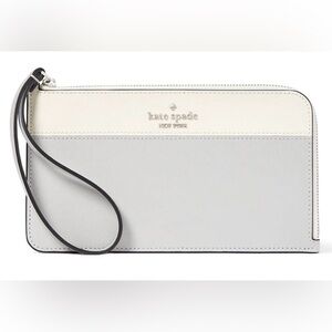 NWT Kate Spade Lucy Elegant Gray and Cream Wristlet